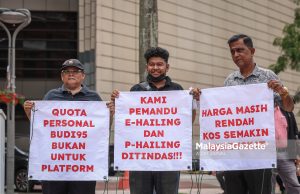 “300 liter tak cukup!” – Pemandu e-hailing rayu kerajaan tambah subsidi petrol demo e-hailing, p-hailing BUDI95