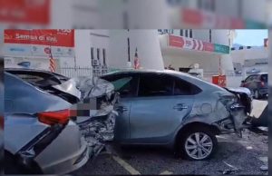 Enam kereta remuk di parkir KTM Ipoh, polis berjaya kesan pemandu van