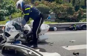 Anggota trafik cedera akibat kemalangan semasa iringi delegasi ASEAN