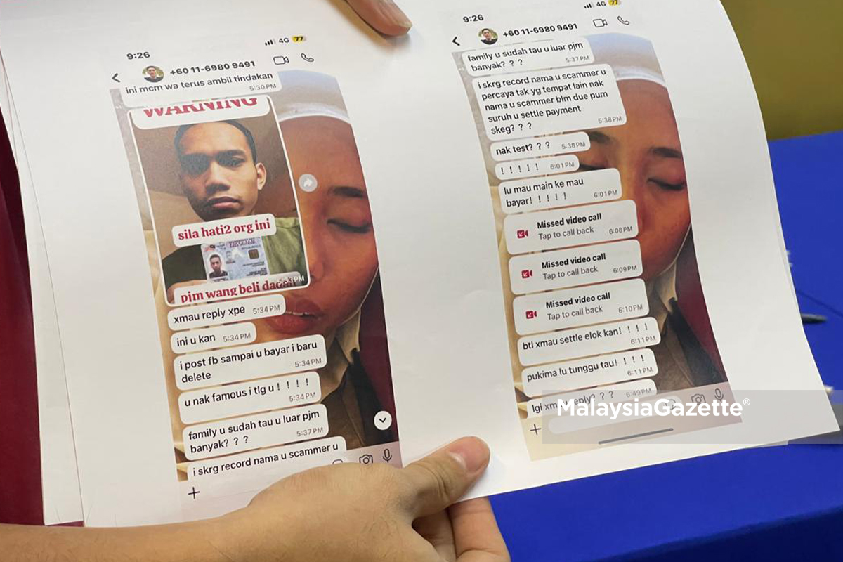 Antara gangguan dibuat oleh ‘ah long’ mengugut mangsa.
