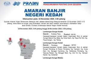 JAS keluar amaran banjir di Perlis, Kedah