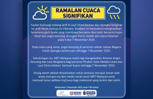 MetMalaysia keluar nasihat Taufan Kalmaegi