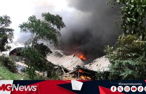 Gempar! Asap Hitam, Api Marak Musnahkan Kilang Tekstil Dan Perabot Berhampiran Hospital Sungai Buloh