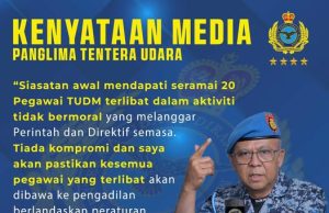 Budaya `Yeye’: 20 pegawai TUDM terlibat dalam aktiviti tidak bermoral