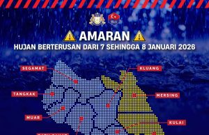 Amaran hujan berterusan: Penduduk Mersing, Kota Tinggi perlu sedia -MB