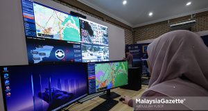 Pusat Operasi Bersepadu Majlis Daerah Kampar. Foto ABDULLAH YUSOF, 08 DISEMBER 2025. AI teknologi Perak Sejahtera 2030 Saarani Mohamad