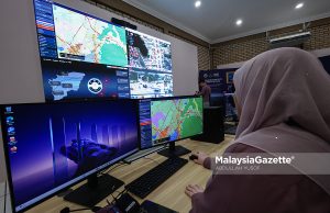 Pusat Operasi Bersepadu Majlis Daerah Kampar. Foto ABDULLAH YUSOF, 08 DISEMBER 2025. AI teknologi Perak Sejahtera 2030 Saarani Mohamad