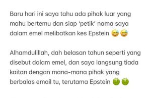 “Saya langsung tiada kaitan dengan mana-mana pihak yang berbalas email tu, terutama Epstein” – PM