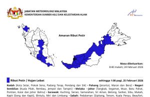 Ribut petir, hujan lebat melanda tujuh negeri hingga 1 pagi