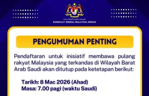 Pendaftaran bawa pulang rakyat Malaysia terkandas ditutup esok