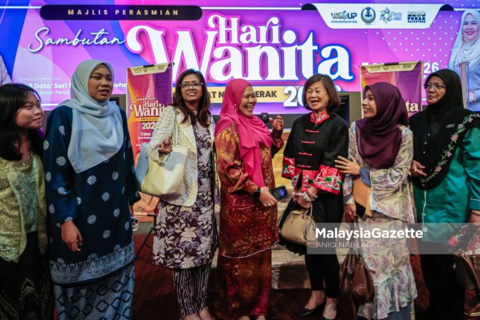 Exco Pembangunan Wanita, Keluarga, Kebajikan Masyarakat, Pembangunan Usahawan dan Koperasi Perak, Datuk Salbiah Mohamed ketika hadir ke Majlis Perasmian Sambutan Hari Wanita Peringkat Negeri Perak Tahun 2026 di Bangunan Perak Darul Ridzuan, Ipoh, pada Khamis. Foto ANIQ NABILAFIQ ANUAR, 05 MAC 2026. pemerkasaan wanita Perak Sejahtera 2030
