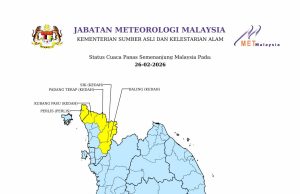 Enam kawasan catat cuaca panas cecah 37 selsius