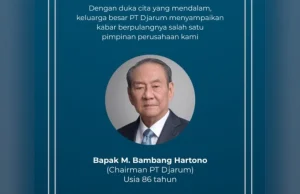 Pemilik syarikat rokok kretek Djarum meninggal dunia