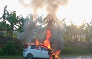 Kereta terbakar, dua wanita terselamat