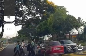 Padah langgar lampu isyarat, hampir rempuh pelajar sekolah