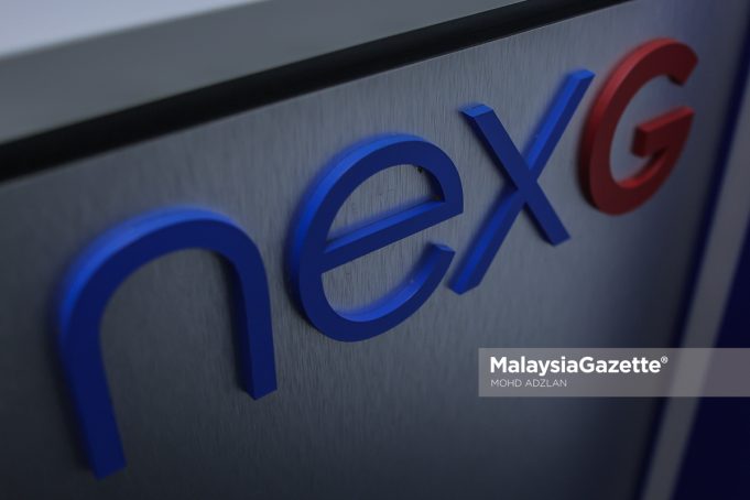 Logo NexG di Bangunan Setia 1, Damansara Height, Kuala Lumpur. Foto MOHD ADZLAN, 23 APRIL 2026.