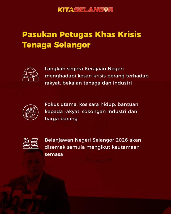 Pasukan Petugas Khas Krisis Tenaga Selangor.