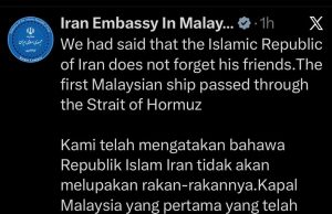Kapal Malaysia pertama lepasi Selat Hormuz – Kedutaan Iran