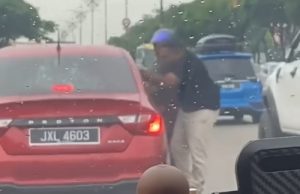 Tular dua pemandu kereta bergaduh depan pusat beli-belah