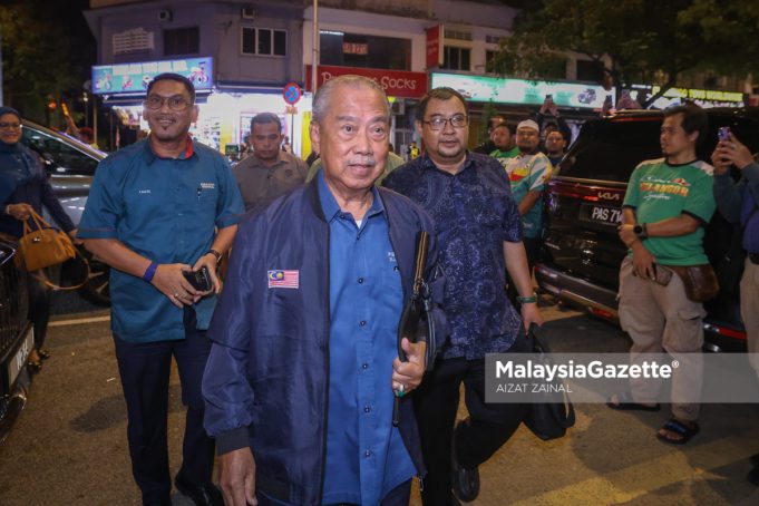 MESYUARAT PERIKATAN NASIONAL Timbalan Pengerusi Perikatan Nasional , Tan Sri Muhyiddin Yassin hadir ke Mesyuarat Tergempar Perikatan Nasional Bagi Membincangkan Isu Keanggotaan Parti Dalam Gabungan di Pejabat Agong PAS, Kuala Lumpur. Foto AIZAT ZAINAL, 22 JUN 2026.