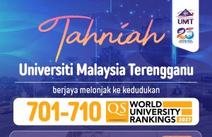 UMT lonjak kedudukan ke kelompok 701–710 universiti terbaik dunia