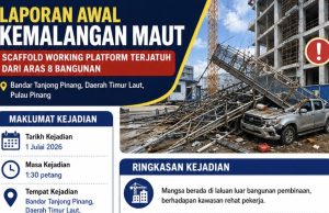 Buruh binaan maut dihempap perancah jatuh dari aras lapan
