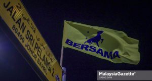 Bendera Parti Bersama pada Ceramah Jelajah Trak Kancil sempena kempen Pilihan Raya Negeri Johor ke-16 di Taman Pelangi, Johor Bahru. Foto SADIQ SANI, 28 JUN 2026.