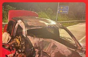 Wanita Rentung, Kereta Rempuh Penghadang Sebelum Terbakar #MGFlash