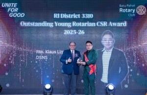 Klaus Lim terima Anugerah Kebajikan Belia Rotary Antarabangsa