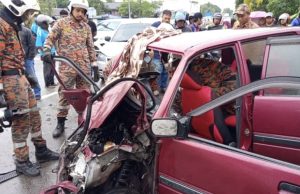 Wanita maut tersepit dalam kemalangan membabitkan tiga kereta