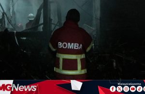 Kedai Baiki Motosikal di Batu 6, Gombak Terbakar! Bomba Bertungkus Lumus Padam Api Marak