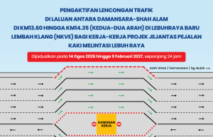 PLUS aktifkan lencongan Damansara-Shah Alam mulai hari ini