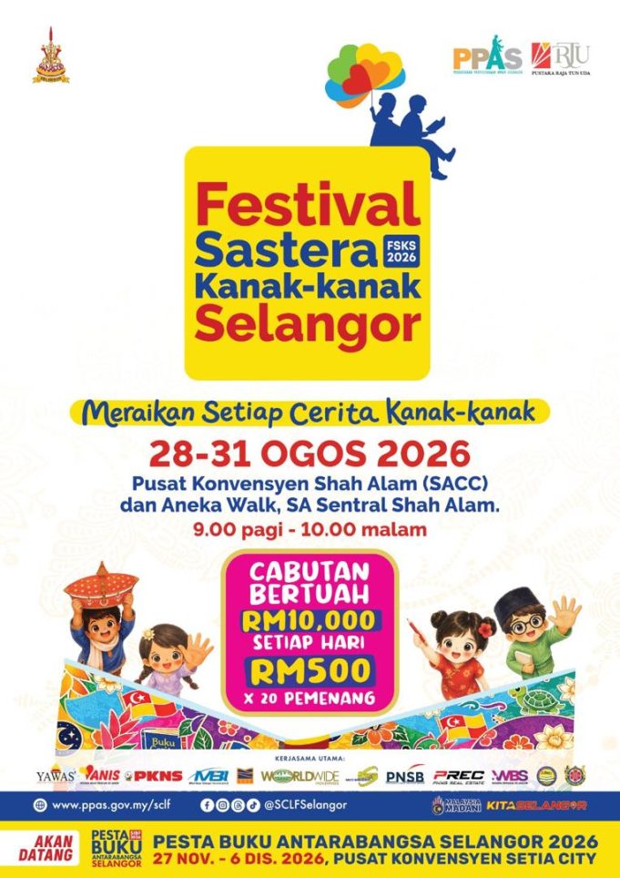 Poster Festival Sastera Kanak-Kanak Selangor 2026