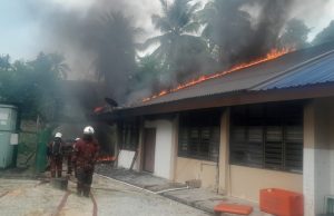 Lelaki melecur kebakaran dapur kantin sekolah