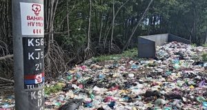 Keadaan Hutan Simpanan Kekal (HSK) Paya Bakau Sungai Merbok, Kedah yang dicemari sampah sarap.