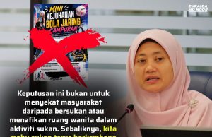 Penganjur setuju pertandingan Bola Jaring Campuran Lelaki dan Wanita dibatalkan