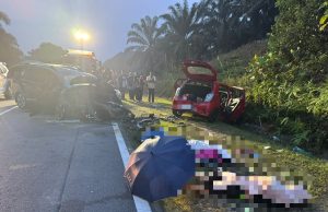 Tiga termasuk suami isteri maut nahas dua kenderaan
