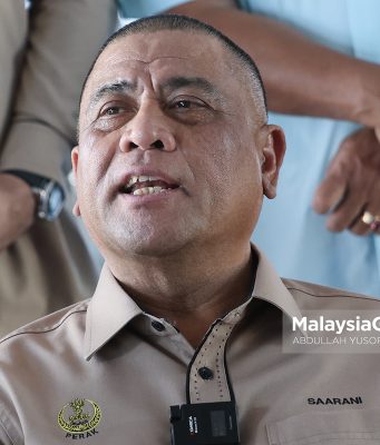Menteri Besar Perak, Datuk Seri Saarani Mohamad pada sidang media Majlis Pelancaran Rasmi Loji Tenaga Boleh Diperbaharui Biogas 2MW di Tapak Loji Tenaga Boleh Diperbaharui Biogas, Lahat. Foto ABDULLAH YUSOF, 28 SEPTEMBER 2026.