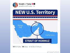 Trump siar peta Selat Hormuz, namakannya ‘Selat Trump’