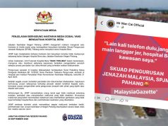 Hospital Bera nafi kaitan hantaran tular skuad jenazah