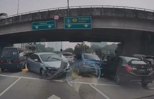 Kantoi pengaruh dadah selepas langgar tiga kenderaan